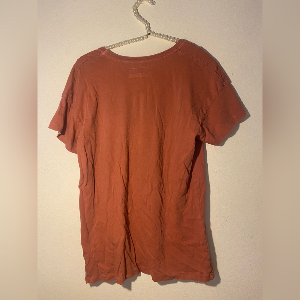 The Great. Boho Distressed Basic Orange Blouse Si… - image 4